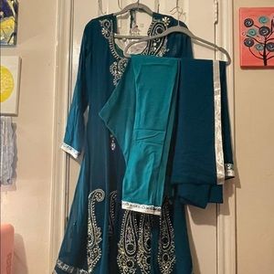 Turquoise Indian dress